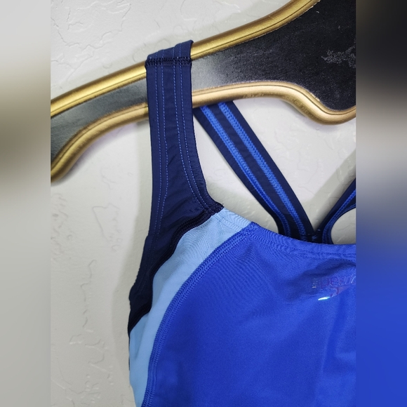 Speedo Quantom Fusion Splice Hyper Blue One Piece Swimwear Size 6 - Picture 4 of 12